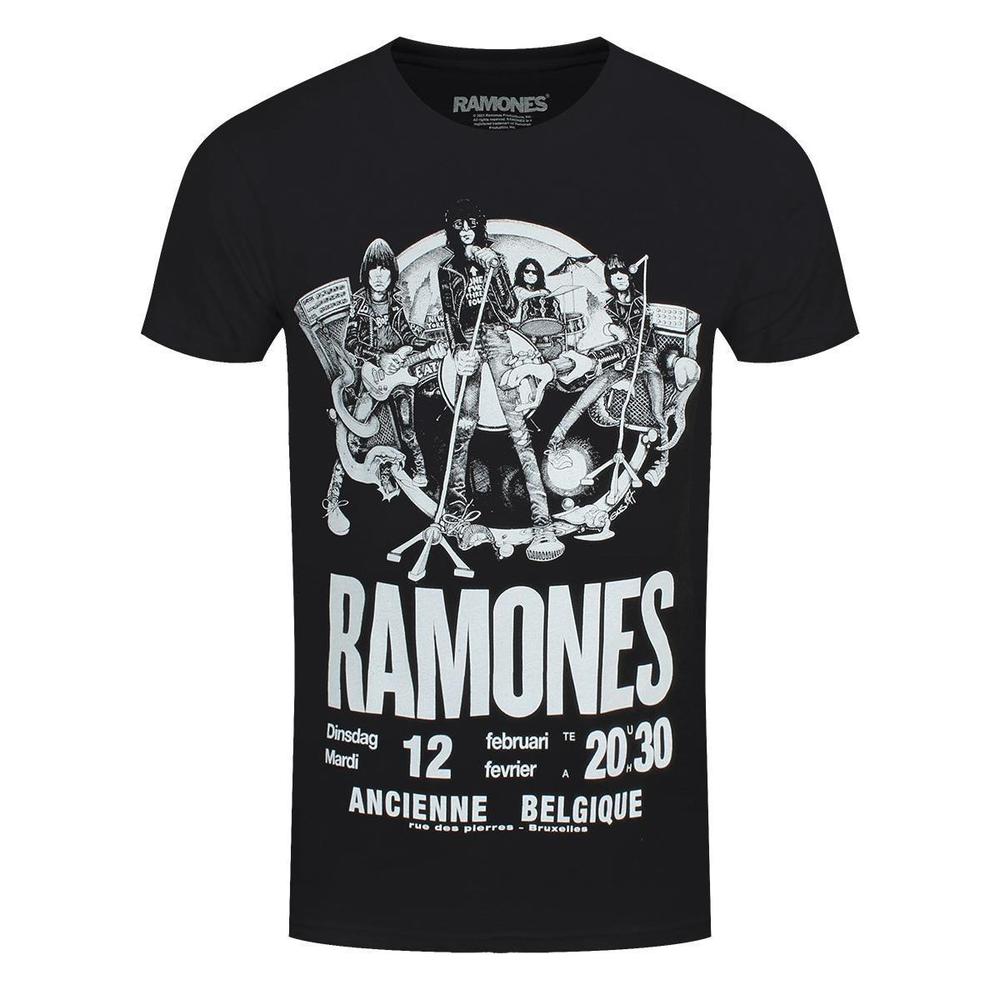 Ramones Belgique Mens Black 100 Recycled Eco Tshirt